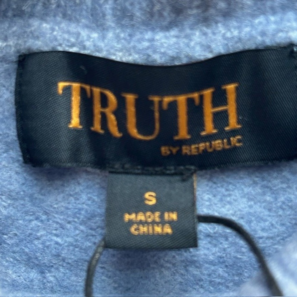 Truth by Republic Blue Wool Blend Mock Neck Sweater Womens New - Picture 6 of 11